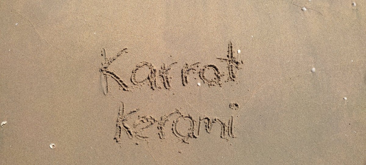 CutePotato_ubi's tweet photo. #kARTrot #kerolution
Sand writing &drawing 🌊☀
Trying to draw Kawwot at the beach🐸🍭 https://t.co/Yy5MgW8IY4