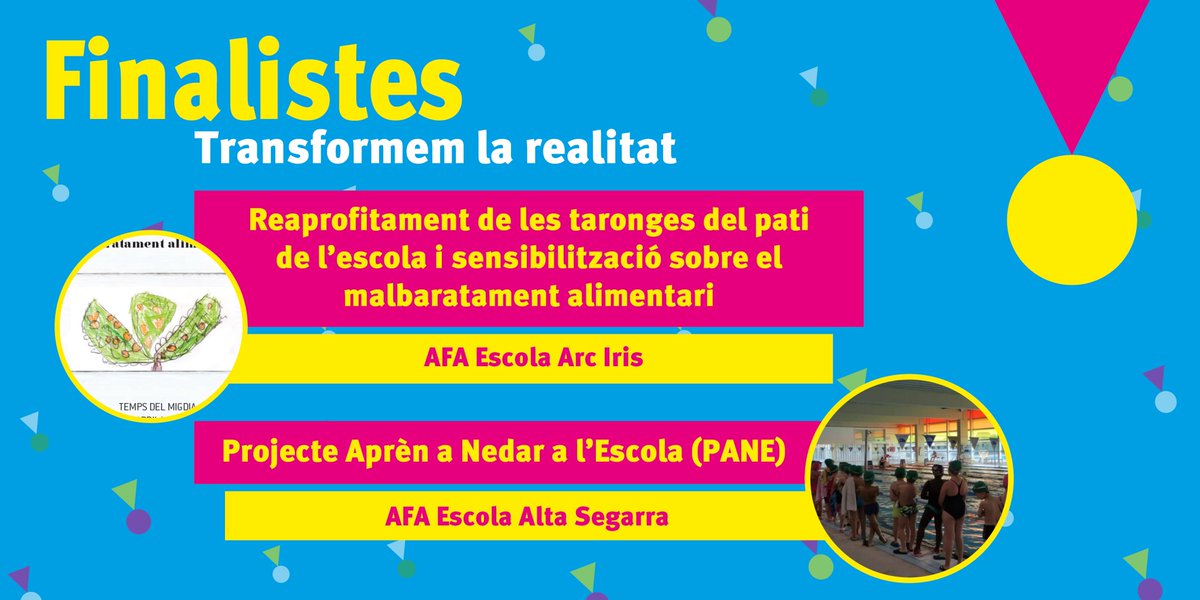 🏆 #PremisaFFaC | En la categoria "Transformem la societat" reconeixem les iniciatives que generen canvis en la societat per construir un futur millor ⬇️

🥇 <a href="/AFACorbella/">AFA Corbella</a>
🥈 AFA <a href="/EscolaPoble_sec/">Escola Poble-sec</a>
🥉 AFA <a href="/EscolaDomeny/">Escola Domeny</a>
🏅 <a href="/ampaarciris/">AFA Escola Arc Iris</a> i AFA Escola Alta Segarra

L’ENHORABONA! 💙
