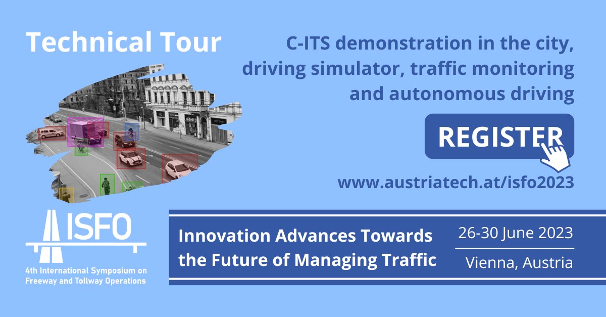 As part of the #ISFO2023 you can experience firsthand the integration of manual and automated driving in a driving simulator. More information about the tour "C-ITS demonstration in the city, driving simulator, traffic monitoring and autonomous driving": bit.ly/isfo2023-regis…