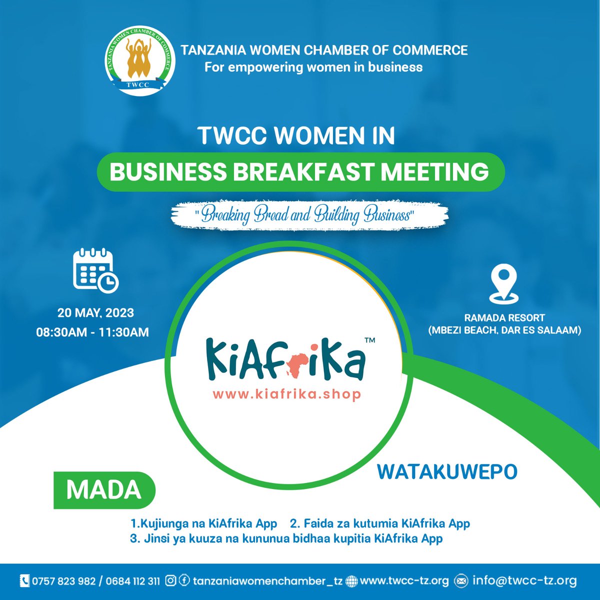 Excited News!@KIAFRIKA_ will attend the Women Networking Breakfast! They are ready to show how online markets are empowering African designers by providing a platform to sell their incredible creations. #AfricanDesigners #OnlineMarketplace #WomenNetworking