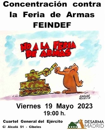 DesarmaMadrid's tweet photo. Tras la protesta de ayer ante la Feria de Armas en IFEMA, HOY nos concentramos ante el Cuartel General de Ejército.
Trabajar por la paz es tarea de todas.
¡Que la guerra no nos sea indiferente!
#StopVentaDeArmas https://t.co/rQJfqDQkVL