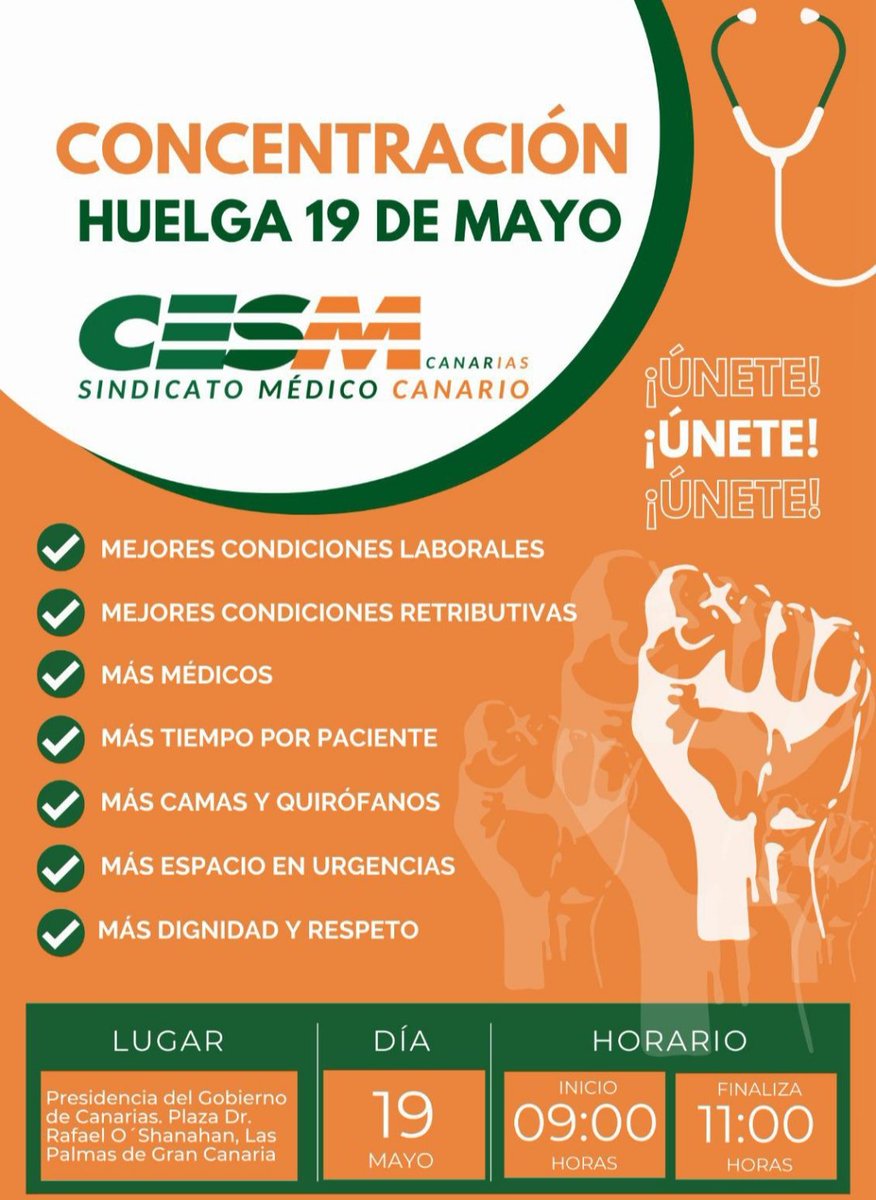 ArritmiasNegrin's tweet photo. 📢 HUELGA DE MÉDICOS:🧑🏻‍⚕️👩🏻‍⚕️

‼️COMIENZA LA HUELGA DE MÉDICOS PORQUE LOS CANARIOS🇮🇨 NOS MERECEMOS UNA SANIDAD PÚBLICA DE CALIDAD 🙏🏼

🏃🏻🏃🏻‍♀️ ÚNETE! 🫂 POR LA DEFENSA DE TU SALUD 🏥

📝 Toda la INFORMACIÓN aquí 👉🏼 https://t.co/kL0Gik4euX