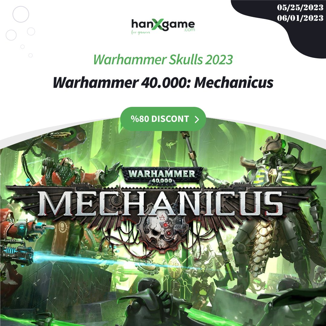 hanxgamecom's tweet photo. ⚡Warhammer Skulls 2023⚡

Take control of the most technologically advanced army in the Imperium - The Adeptus Mechanicus. Your every decision will weigh heavily on the outcome of the mission, in this turn-based tactical game. Will you be blessed by the Omnissiah?

80% DISCONT
⚡Warhammer 40,000: Mechanicus
80% DISCONT
⚡Warhammer 40,000: Mechanicus - Omnissiah Edition
65% DISCONT
⚡Warhammer 40,000: Mechanicus - Heretek

at https://t.co/Xl4eum7slf!

✓Fastest Delivery for Your Purchases
✓ One Click Safe Shopping

#hanx #hanxgame #cdkey #thewalkingdead #dlc #game #instagram #facebook #gaming #pcgaming #instagaming #evertried #onlinegaming #gamingmemes #gaminglife #gamingcommunity #gamingsetup #warhammer #warhammer40k