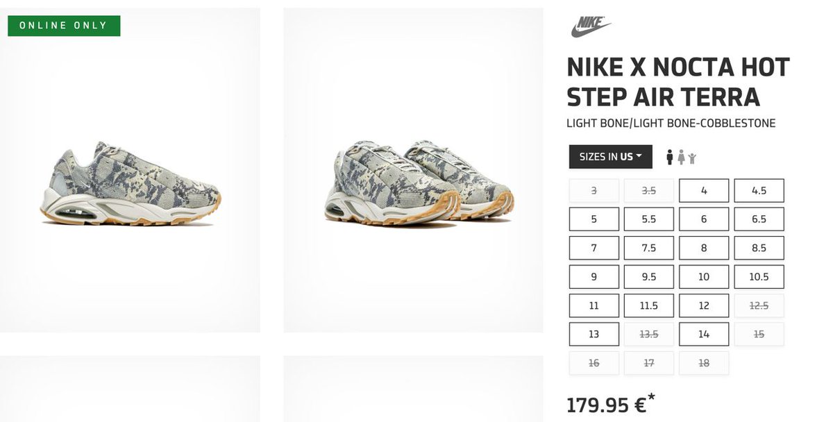 HEAT_MVMNT's tweet photo. NOCTA x Nike Hot Step Air Terra "Snakeskin"
JETZT ONLINE! 🚨
➡ https://t.co/dgsRF5JgQL
#nocta #x #nike #hot #step #air #terra #snakeskin #sneaker https://t.co/BsXBIqquna