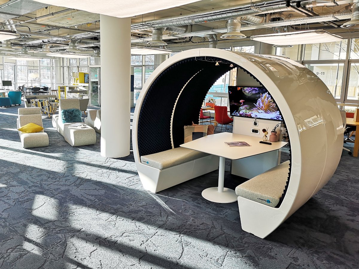 Escape the distractions of the open plan office with our Meeting Pod. Designed to bring people together; a semi-private space for both personal and professional conversations. 
#themeetingpodco #meetingpod #officepod #officefurniture #workplaceinteriors #madeinbritain