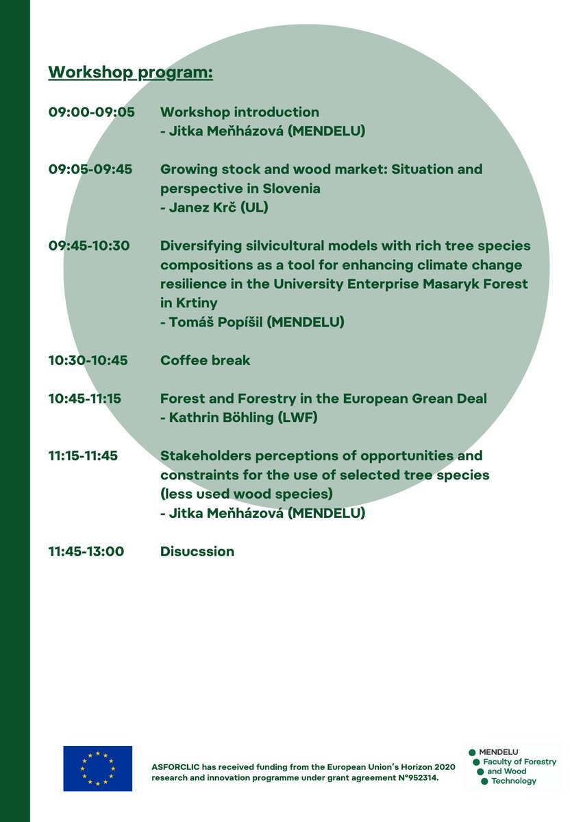 ASFORCLIC_H2020's tweet photo. #ASFORCLIC WG3 #workshop will discuss the possibility of using lesser known wood species (LKWS). The workshop will also focus on adaptation strategies in #forestry and their impact on the #forestry and #timber sector. #Horizon2020 #bioeconomy #climatechange https://t.co/znUcOCYVrX