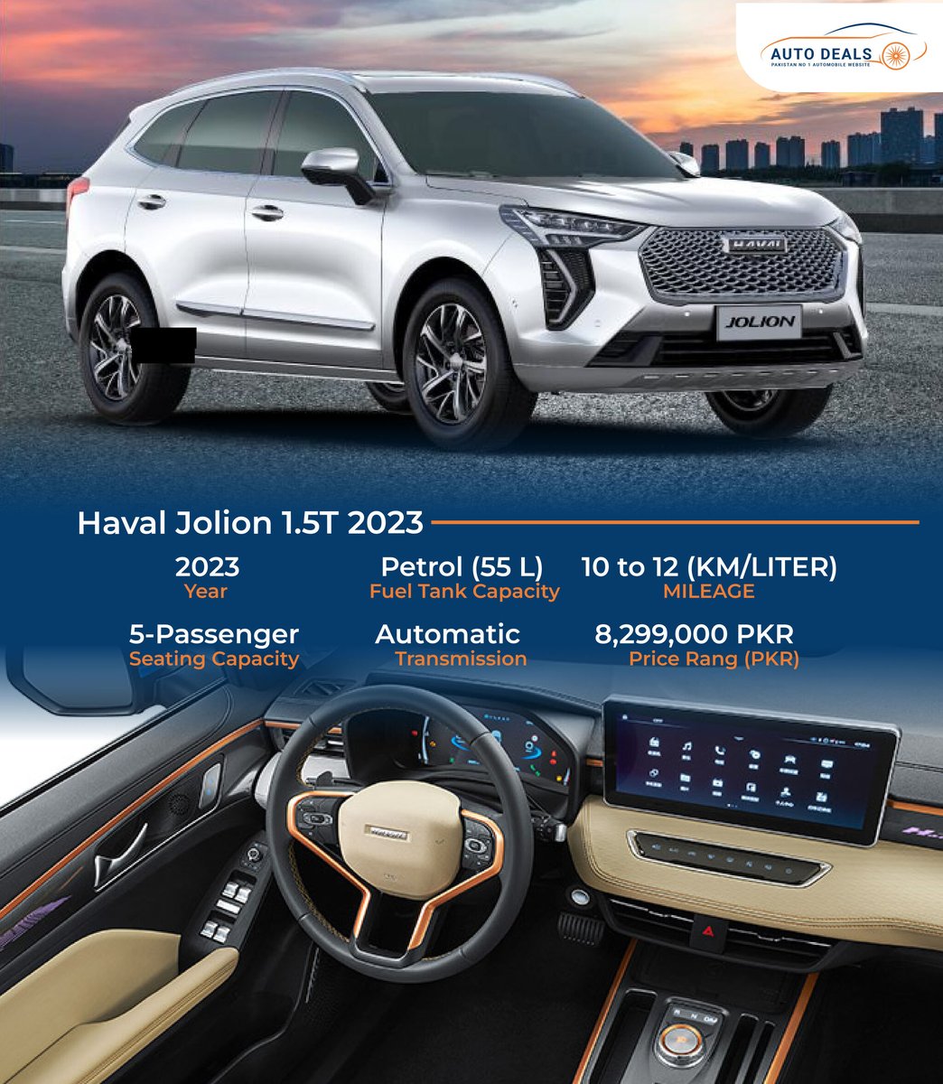 2023 HAVAL JOLION 1.5T Ex-Factory Price/= PKR 8,299,000 autodeals.pk #autodeals #impots #importcar #Car #car2023 #Pakistan #transport