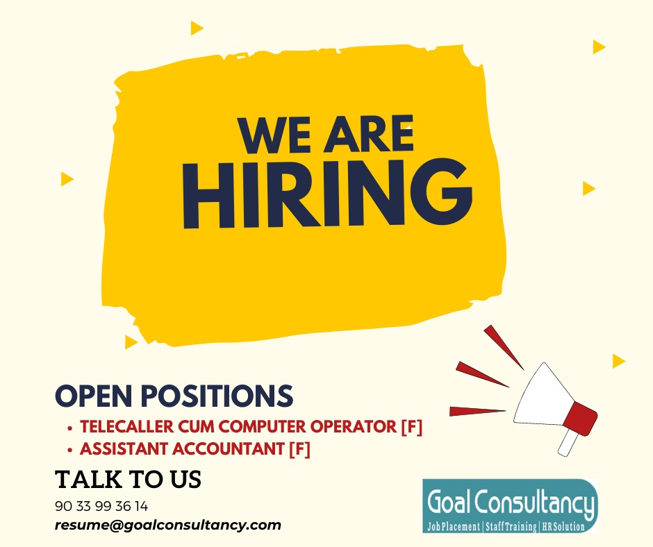 goalconsultancy's tweet photo. New Job Opportunity. 
Post: Telecaller cum Computer Opratore. 
Location: Jamnagar. 
#goaconsultancy #jamanagarjob #JobOpportunity #jobs #jobseekers #jobseekers #jobvacancy #jobvacancy #hiring #HiringNow #accounting #telecalling #Telecaller #telecommunications #computeroperator https://t.co/452LaP5x8L