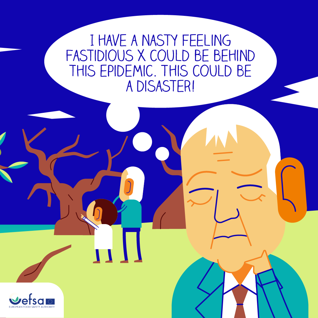 EFSA_EU's tweet photo. 📣🆕release alert | Episode 2 of #EFSAComic is out now
Do you remember #FastidiousX, the silent fearsome killer? It's got to Europe!
Follow the journey of scientists & authorities fighting against this threat to our #plants🌿💪
👉https://t.co/AhlQbWOJlK
#EFSA4plants @Plants_EFSA https://t.co/VAemMXY6ag