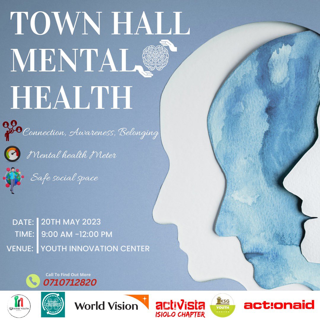 ActivistaIsiolo's tweet photo. What mental health needs is more sunlight, more candor, and more unashamed conversation #Mentalhealthmatters. Join us tomorrow at Youth innovation center from 9:00a.m -12:00p.m as we cumulate Mental Health awareness week.
#MentalHealthAwarenessWeek 
@ActionAid_Kenya 
@KsgYouth https://t.co/EqU0Kp3prJ