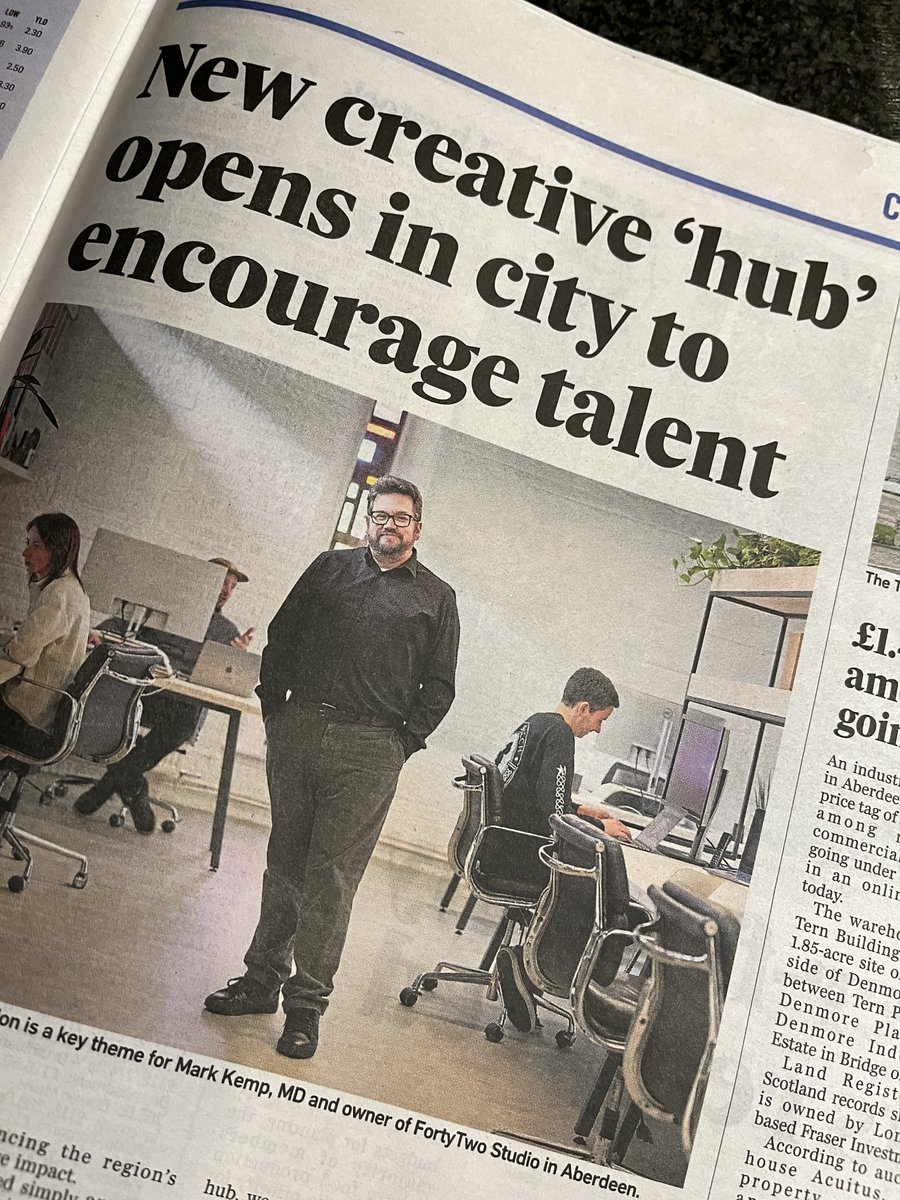 Loving the coverage of our friends at <a href="/fortytwo_studio/">FortyTwo</a>   and Mark Kemp's impressive plans for a creative co-working hub.
You can read more about the space at 35 MidStocket Road here 👇
pressandjournal.co.uk/fp/business/lo…