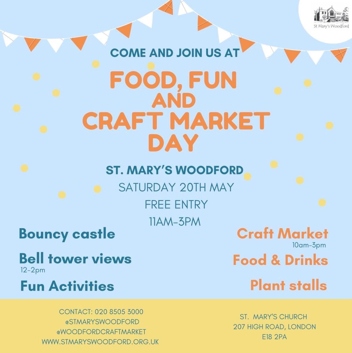 Our wonderful Food, Fun and Craft Day is this Saturday 20 May 11-3pm. The weather forecast is warm and sunny - come and enjoy!
