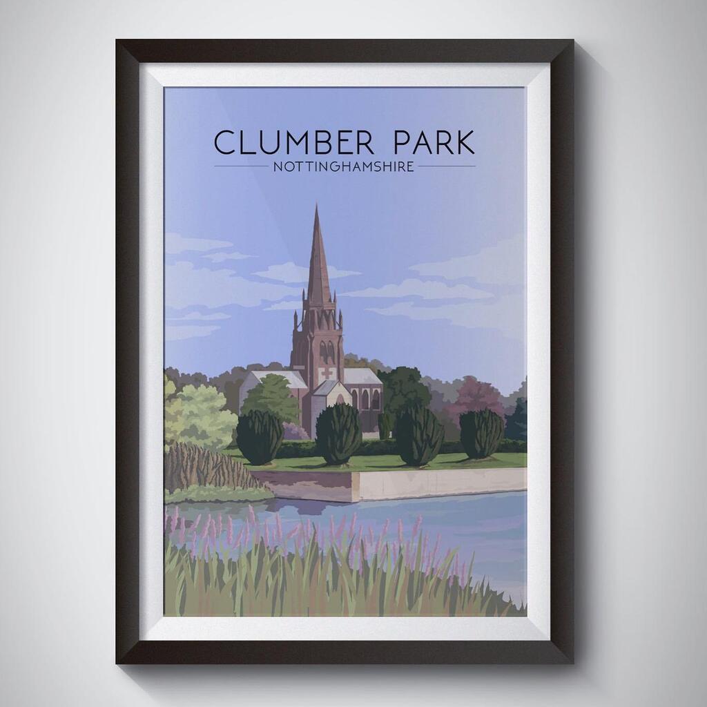 BucketListPrint's tweet photo. 🍃 Clumber Park, Nottinghamshire 🍃

New travel poster out now featuring Clumber Park, located in the Dukeries near Worksop in Nottinghamshire, England.

This National Trust property is home to 3800 acres of parkland, an 83 acre lake, a four acre walle… https://t.co/YuVpdx1Ej7 https://t.co/hs0hvhXSqE