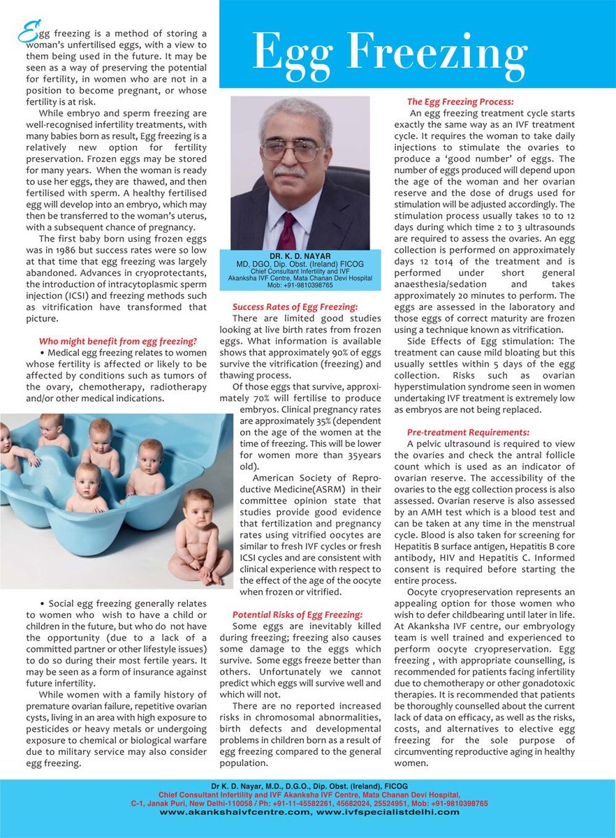 AIvfcentre95807's tweet image. Fertility Preservation: Egg, Embryo, and Sperm Freezing

blogger.com/blog/post/edit…

#ivf #fertilitypreservation #agefactor #males #females #spermfreezing #eggfreezing #embryofreezing #akankshaivfcentre #ivfdoctors 
#pregnancyloss #ivfjourney