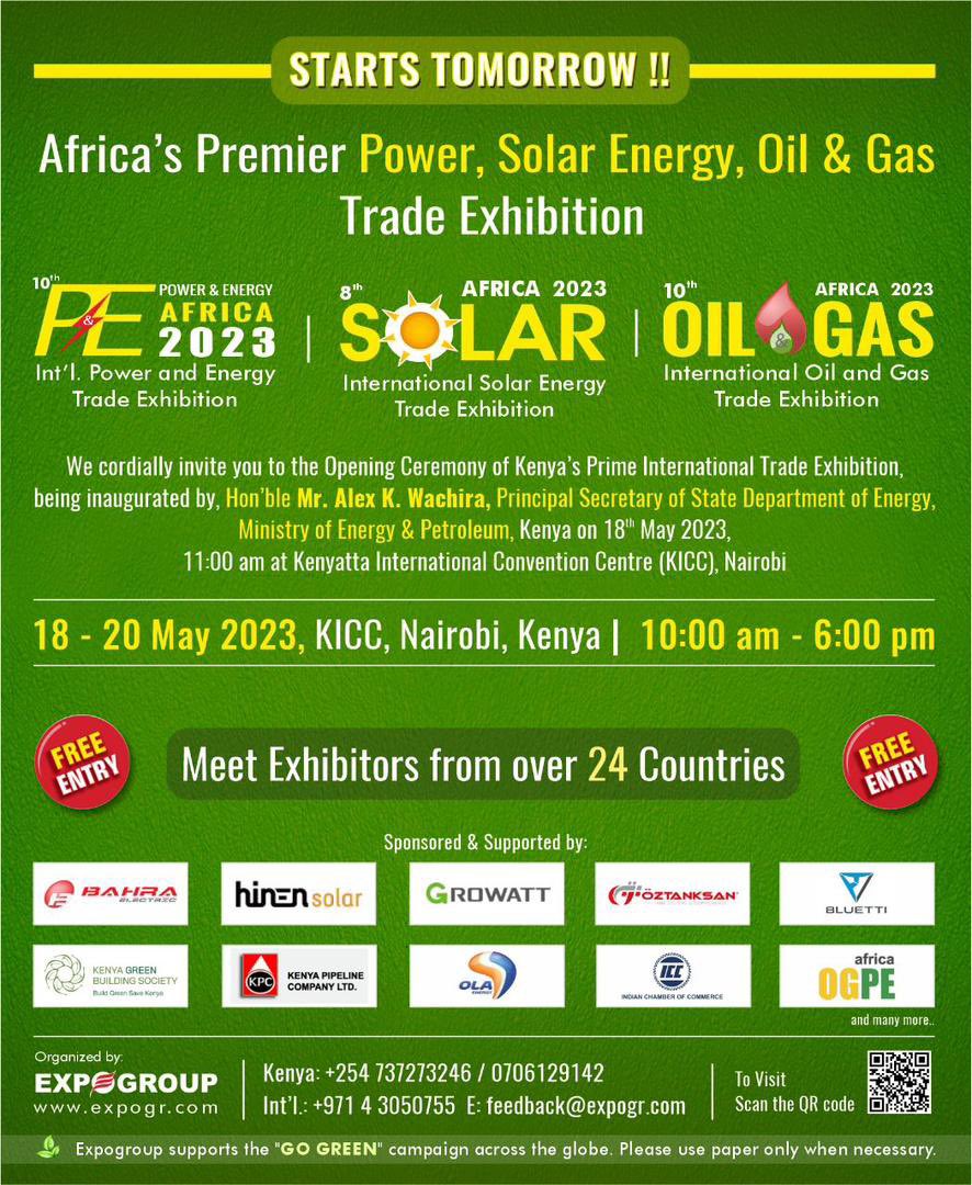gamanyi's tweet image. It’s Day2 #SolarAfricaExpo2023🇰🇪 by @EXPOGR 
Venue: @KICC_kenya 
Pass by free entrance 
#MeetInKenya