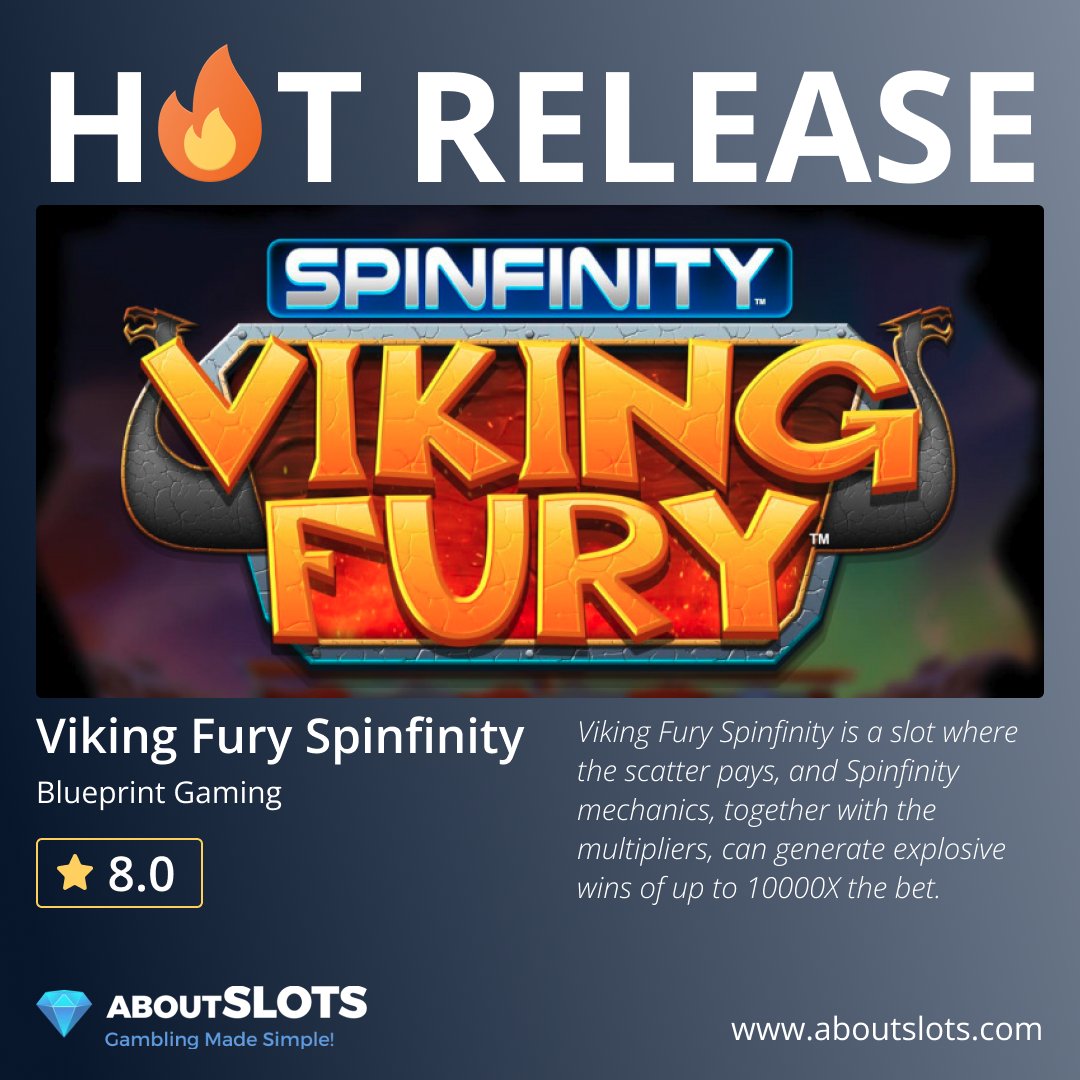&#128142;Viking Fury Spinfinity&#160;is a new casino slot from&#160;Blueprint Gaming&#160;where you get to join some furious Vikings out at sea.

&#128073;Click on the link to read more about the Viking Fury Spinfinity slot machine:


Play responsibly, &#169;