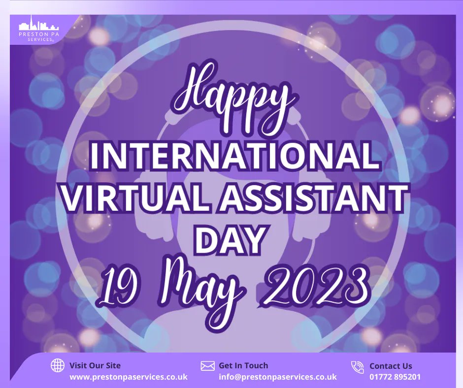 sueprestonpa's tweet photo. Today is #InternationalVirtualAssistantDay! 🎉 
#IVAD is the day to acknowledge the effort, determination, &amp; commitment of #VAs who can help improve the lives of #business people worldwide &amp; raise awareness of the advantages of investing in #VAbusinesssupport.

#LancsBusinessRT https://t.co/BJQlFLLNKJ