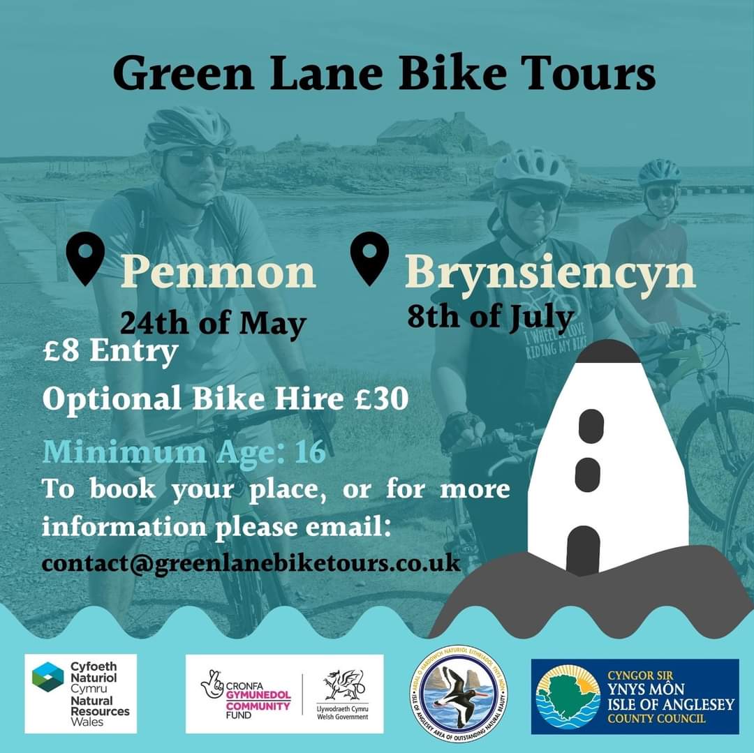 The nice #cycling weather is here at last! Join us on our #Llanddwyn tour- Saturday, our #GuidedBikeTour on Wednesday #Beaumaris - #Penmon £8 for one date only or a longer #tour on Thursday on our website - links to follow a #Anglesey #guidedtour #localhistory #PuffinIsland  #Môn