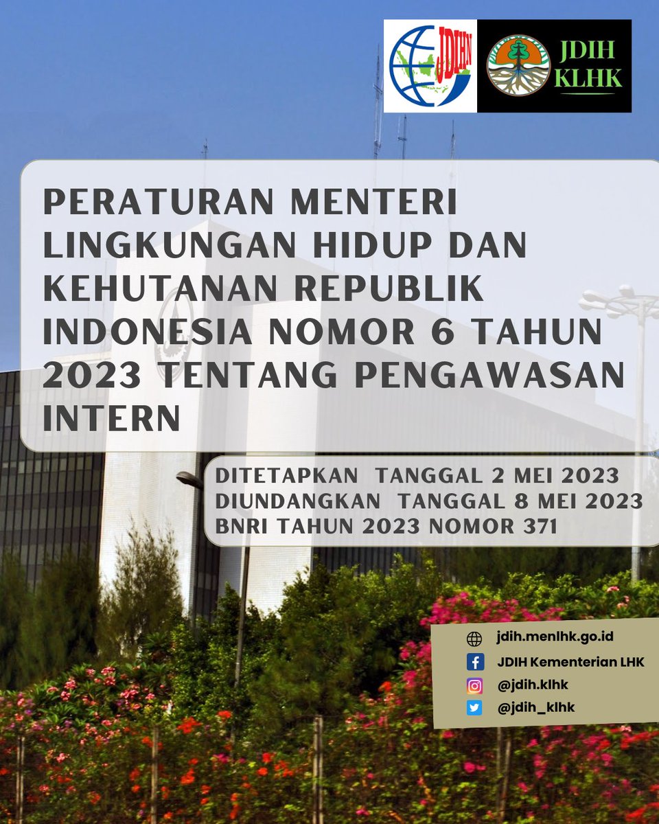 Peraturan Menteri Lingkungan Hidup dan Kehutanan di atas sudah dapat diunduh di website JDIH Kementerian LHK
jdih.menlhk.go.id
--
#kementerianlhk
#jdihklhk
#peraturanmenterilhk
#birohukumklhk