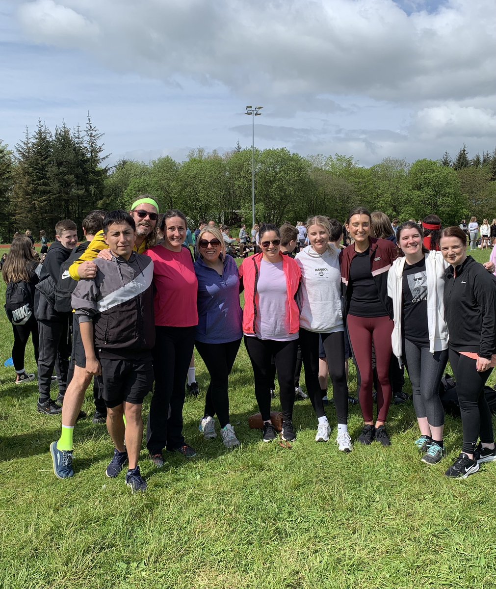 Whole school sports day. The English Department have come out tops as usual. #brainsandbrawn Still waiting on Maths to finish the relay. ⏰ <a href="/Greenfaulds_HS/">Greenfaulds HS</a>