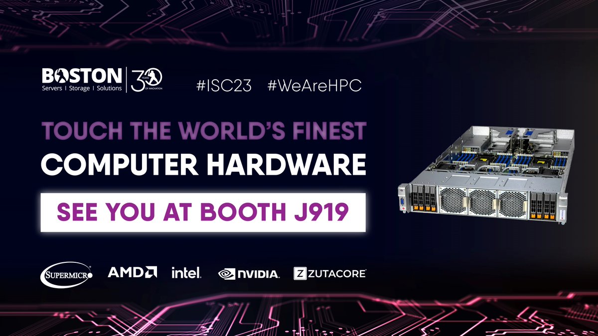 bostonlimited's tweet image. Get up close and personal with @Supermicro_SMCI @nvidia @AMD @intel @ZutaCore at @ISChpc &amp;gt; lnkd.in/etdVvudv 

#WeAreHPC #BostonITsolutions #ComputerHardware #TechEvent