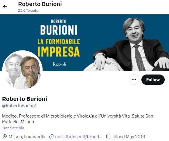 gleyredaf's tweet photo. La #scienza, la comunità umana non hanno bisogno che a fare divulgazione ci sia #Burioni che da "Medico, Prof. di Microbiologia e Virologia all’Univ. Vita-Salute S.Raffaele, #Milano", offenda detrattori, causando danni d'immagine a colleghi di altri settori scientifici competenti https://t.co/NTV77V9cTW