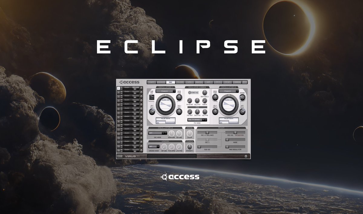 The sound, like a solar eclipse, enlivens our senses and awakens extraordinary inspirations within us. It is like a mystical phenomenon that makes the world more magical and mysterious. Check out the ' ECLIPSE  !

ultimatexsounds.com

#virustisnow #ableton #synthpatcher