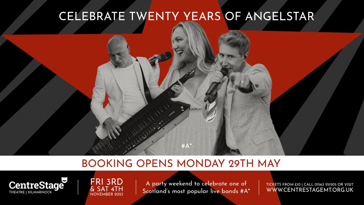 AngelStarband's tweet photo. Tickets go βLIVEβ on Monday 29th May | Celebrate 20 Years of Angelstar @CentrestageMT | β€οΈπ€π #BeEntertained https://t.co/IzeREJFUhN