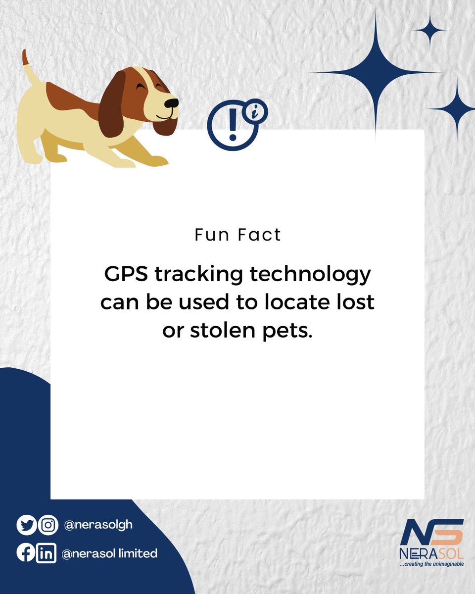 NeraGPS to the rescue!  
Lost pets have nowhere to hide. 🗺️🐈

#funfact #GPS #PetTracking #GPSFacts #ITServices #nerasolgh #tgif #neragps #Fleetmanagement #IoT #GPStracking