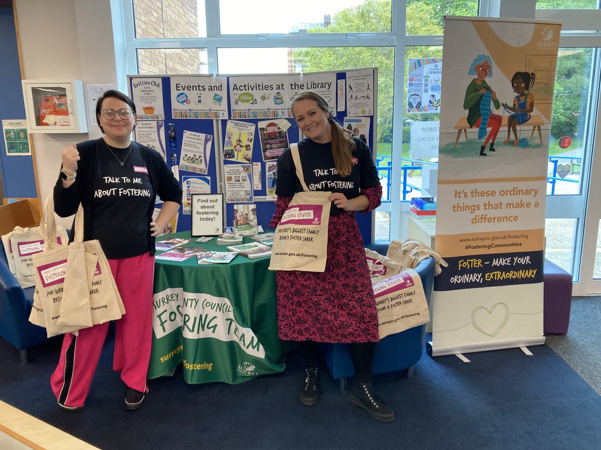 To celebrate Foster Care Fortnight, the Foster Recruitment and Assessment Team are at Camberley Library today between 10am and 12pm to promote fostering in our communities! Please pop in to say hello and grab a free bag! #FREE #FosteringCommunities @SurreyLibraries @LoveCamberley