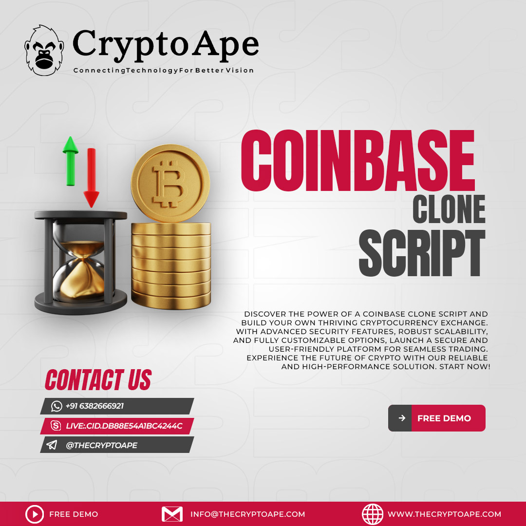 ThecryptoapeO's tweet image. Discover the power of a #Coinbase clone script and build your own thriving cryptocurrency exchange =&amp;gt; Kindly reach Us =&amp;gt; @ bit.ly/3ZfFgWH #coinbaseclone #coinbaseclonescript #coinbasecloneapp #blockchain #crypto #cryptocurrency #cryptocurrencynews #cryptoinvestor
