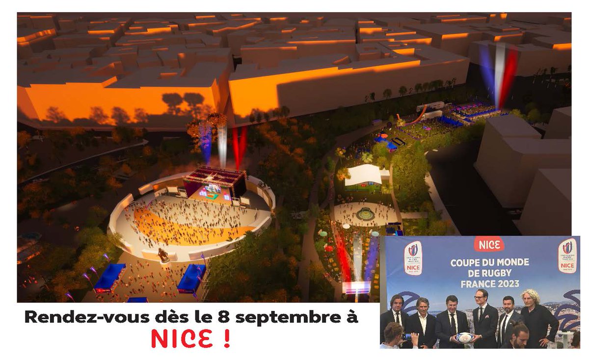 🏉 🇫🇷 Le Fan Village de <a href="/VilledeNice/">Ville de Nice</a>  conçu par <a href="/EventeamGroup/">Eventeam Group</a>  et <a href="/keneo_france/">Keneo</a>  va émerveiller les amoureux de #rugby et tous les Niçois !

Quelle fierté d’accompagner la <a href="/MetropoleNCA/">Métropole Nice Côte d'Azur</a> pour la production, la commercialisation et la gestion du Village de la CDM  2023.

#RWC23