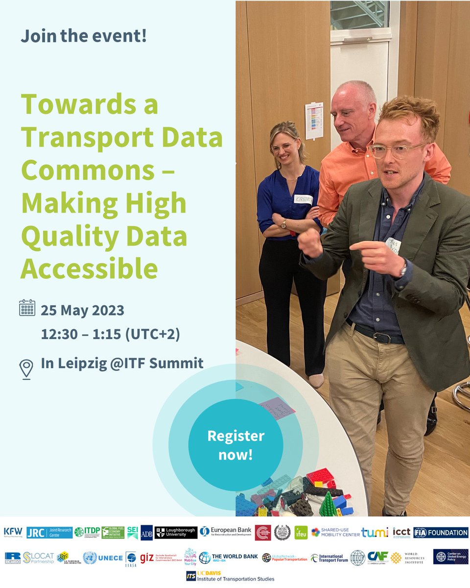 IRFofficial_org's tweet photo. 🔎 Are you a #data enthusiast? Interested in decarbonising #transport?

💡 Join the launch of the #TransportDataCommons Initiative (TDCI)'s prototype at the @ITF_Forum or online! ➡ https://t.co/UM7tCz19af https://t.co/oCK8hxP0wk