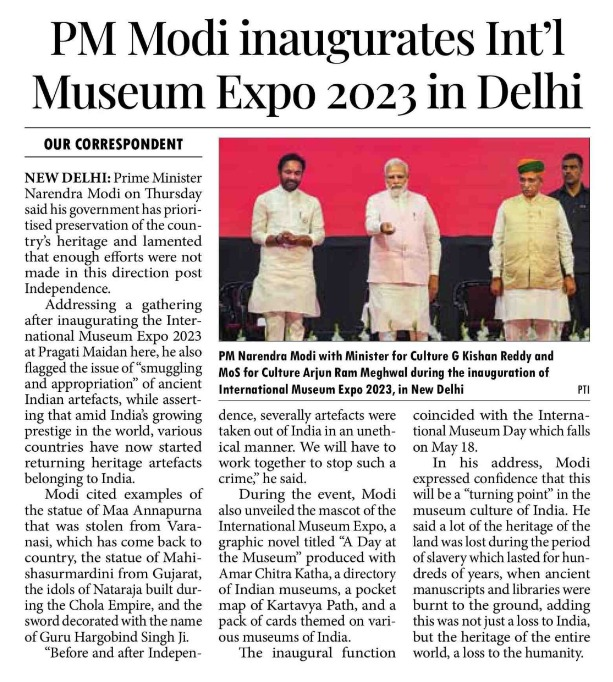 on the occasion of #InternationalMuseumDay PM Shri @narendramodi ji, inaugurates Int'l Museum Expo 2023 in Delhi.
#MuseumsReimagined