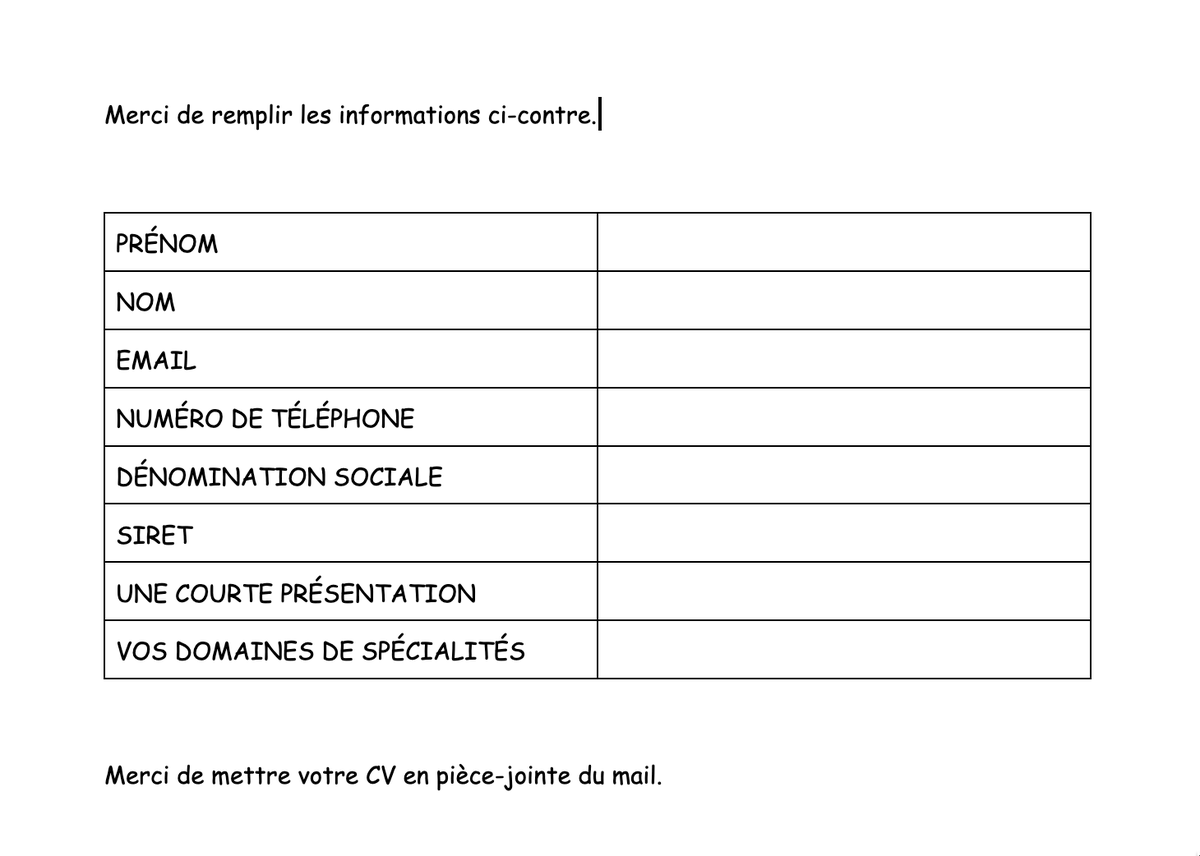 MBoisgard's tweet photo. En 2023, on trouve normal d'envoyer des fiches de renseignement en .docx alors qu'il y a une solution simple.

La voici 👇 https://t.co/VWUuPPbxJa