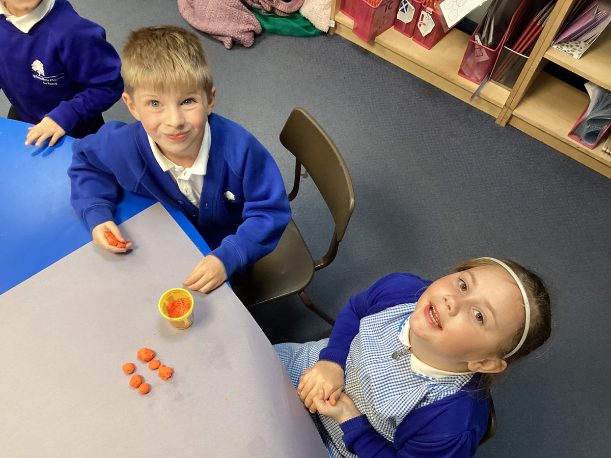 This week we have been learning all about arrays. ASK ME how many groups/rows, how many columns and how many play-doh balls are here altogether .