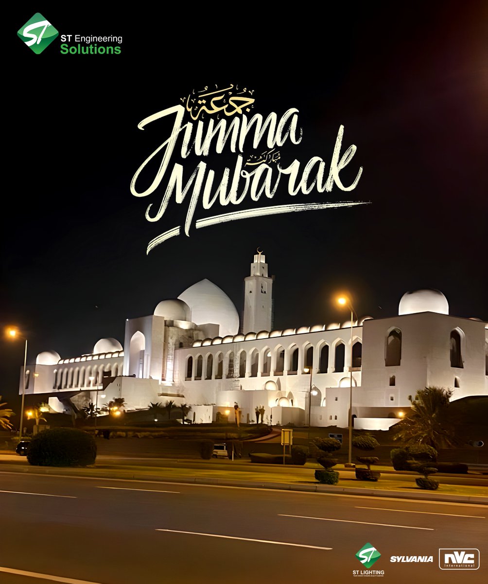 STEngSol's tweet photo. "Jumma Mubarak! 🌙✨ Have a blessed Friday filled with peace and blessings. 🙏❤️
#JummaMubarak #JummaPost #KarachiGrandMosque #GrandJamiaMasjid #BahriaTownKarachi #STEngineeringSolutions #STLighting #NVCInternational #Sylvania #LightingTechnology #EcoFriendlyLighting https://t.co/3xyIE4bp5L