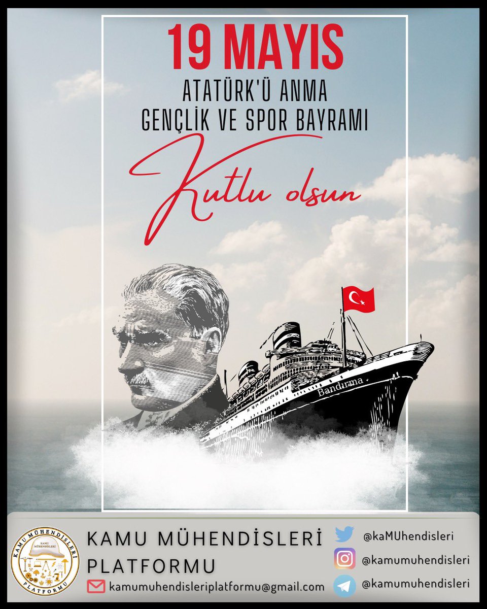 19 Mayıs Atatürk'ü Anma, Gençlik ve Spor Bayramımız Kutlu Olsun 🇹🇷