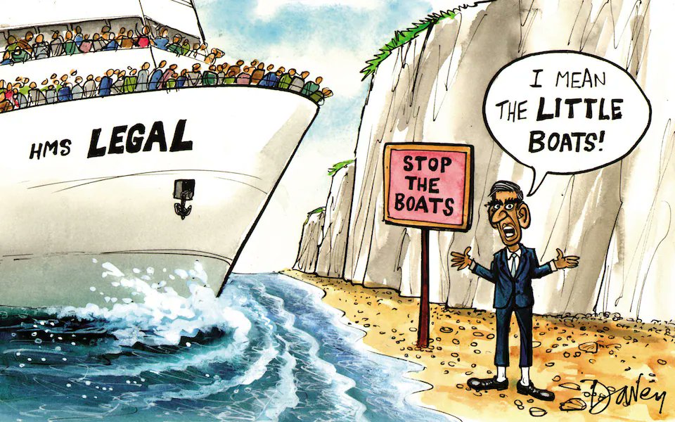 #SmallBoats #Immigration 
Davey cartoon, May 19 #Telegraph