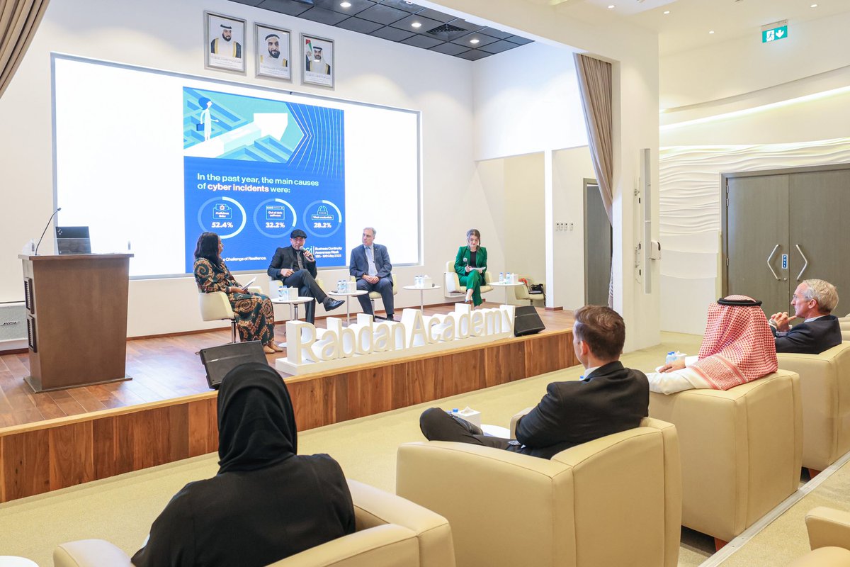 RabdanAcademy's tweet photo. #RabdanAcademy hosted the panel discussion 'Embracing the Challenge of Resilience' by our experts Doniella Mckoy, Dr. Nachaat Abdelatif, Kelly Blakeley and Dr. John Harrison, as part of #BusinessContinuityAwarenessWeek, to raise awareness about business continuity & resilience. https://t.co/YmksdYyeuJ
