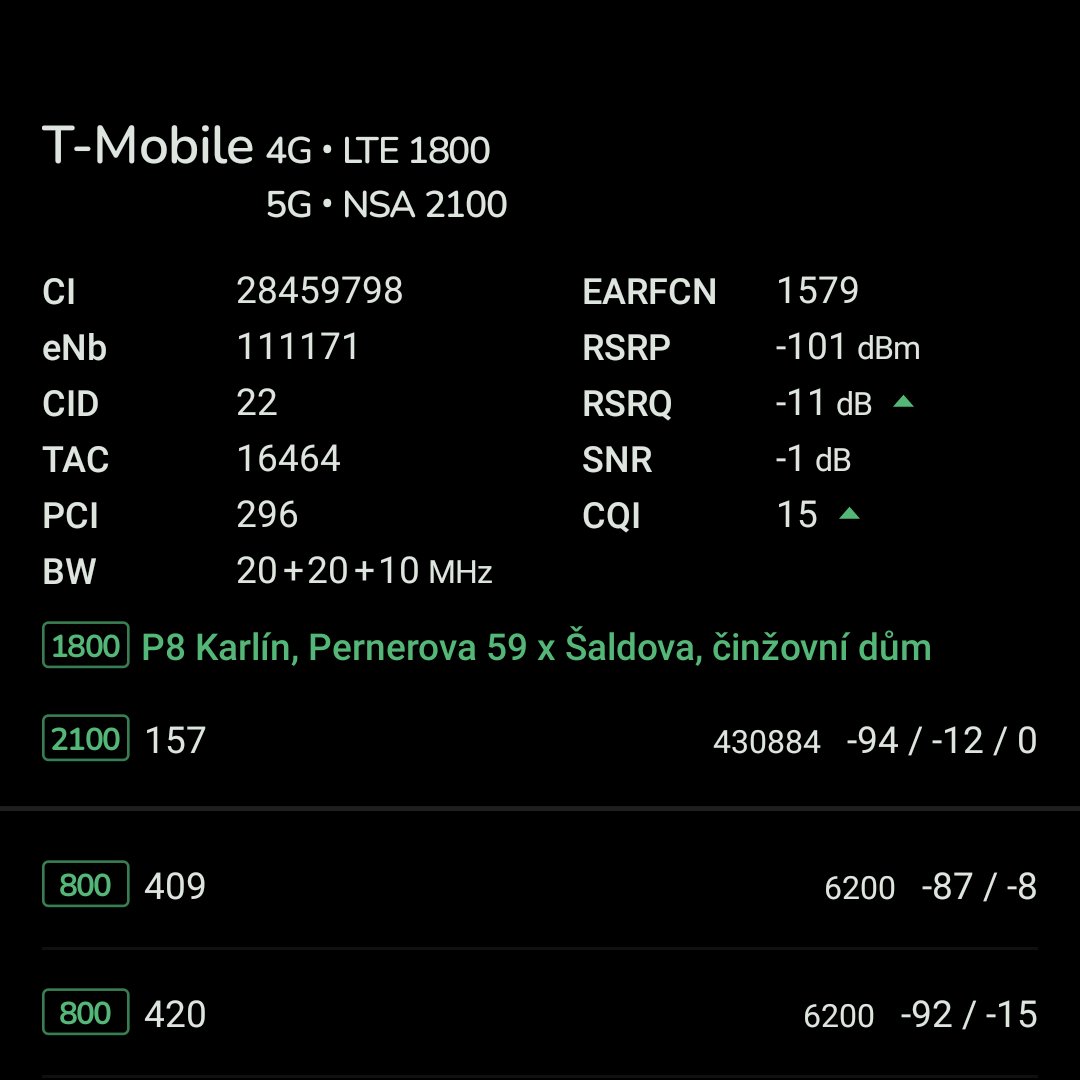 NetMonsterApp's tweet photo. Version 2.22.2 just hit the beta channel.

👉 It comes with regional rules for 5G bands (for example band n1 is now recognised in Europe).
👉 Band info is now glued to PCI/PSC when no cell location is available. https://t.co/4F5fTJIHOn
