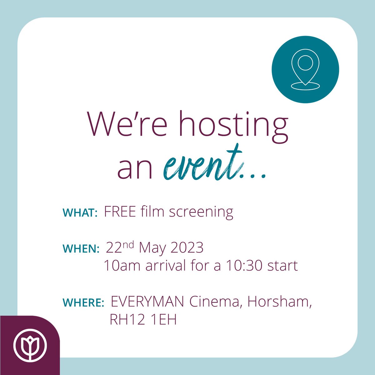 HISC_Horsham's tweet photo. We are hosting a FREE monthly film screening suitable for older people with memory problems, their partners, family members and carers. In partnership with the EVERYMAN #Cinema in #Horsham.

Call us TODAY at Home Instead Horsham on 01403 248227 (9am-5pm) to book your place! https://t.co/DeFmi7pjol