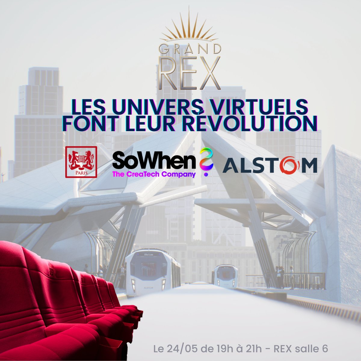 💥 Alstom x SoWhen? x Sciences Po 💥

🎥 Clin d'œil à la révolution du cinéma, nous vous recevrons au Grand Rex le 24 mai avec notre client #Alstom , pour échanger autour des 𝘂𝗻𝗶𝘃𝗲𝗿𝘀 𝘃𝗶𝗿𝘁𝘂𝗲𝗹𝘀 𝘀𝘂𝗿 𝗺𝗲𝘀𝘂𝗿𝗲.
sciencespo-alumni.fr/event/table-ro…