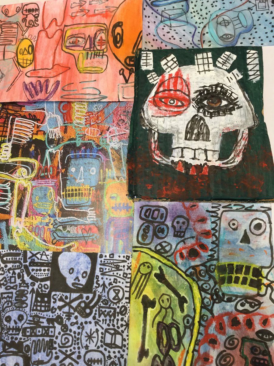 SGSArtDesign's tweet photo. #SGSyear9 working on experimental graffiti pieces yesterday on card and paper using mixed media#SGSArtdep#SGSCreativity https://t.co/iqEJ41gzlq