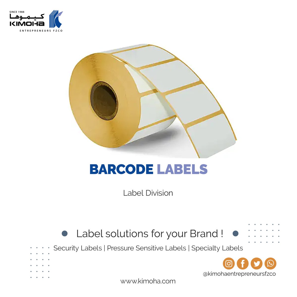 Barcode labels - synthetic/direct thermal/thermal transfer options 
visit - kimoha.com
#printingservices #printing #packagingsolutions #packaging #packagingindustry #wrapping  #uae #barcodelabels #barcodescanners #barcodeprinters #labelprinting #inventorycontrol