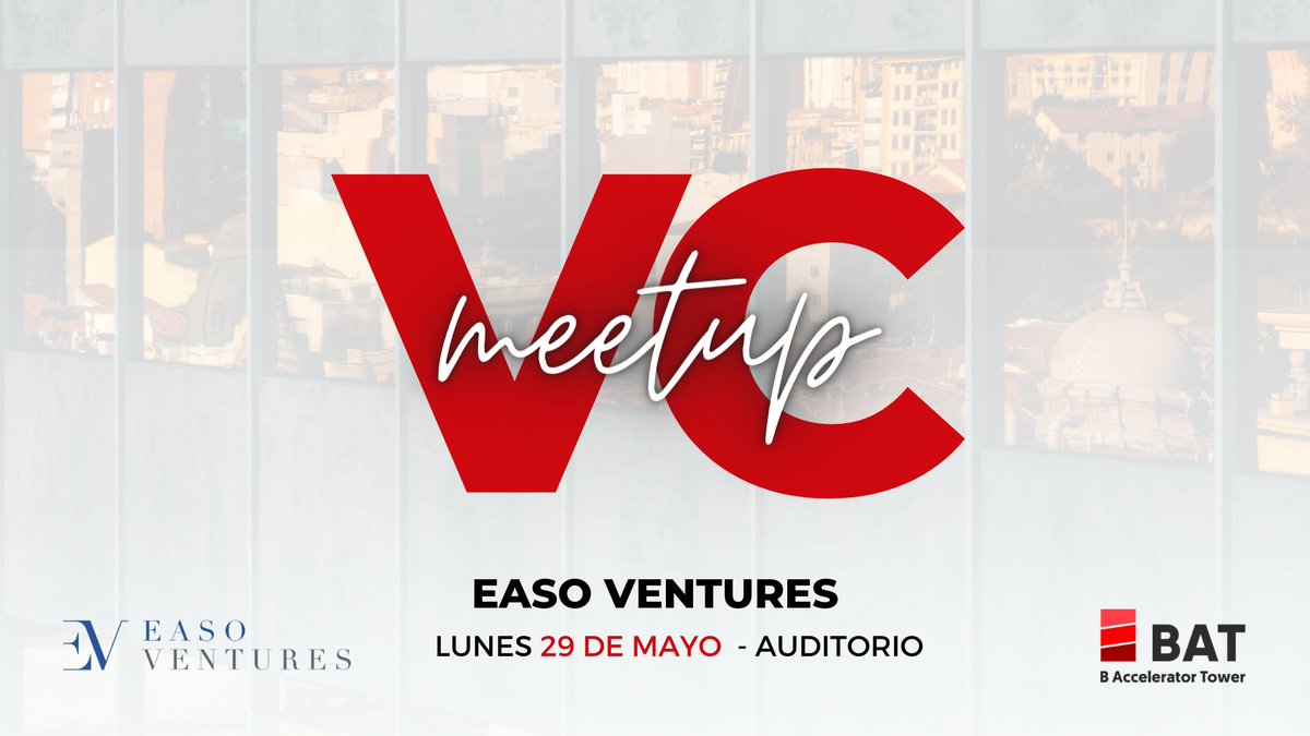 BAT_Tower's tweet photo. 📢El próximo 29 de mayo, celebramos en @BAT_Tower un #VCMeetUp con @EasoVentures para conocer de primera mano su estrategia de inversión y casos de éxito como la Startup @code_contract.
¡Si te interesa asistir no olvides inscribirte!
👉🏻https://t.co/EgwYBtCj6T https://t.co/kf8mCY08iJ
