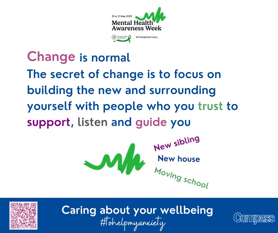 Change can be a good thing, but going into the unknown can often make us feel anxious.
Moving to a new area, starting a new school or job, these are all common changes that most of us experience, but can be daunting as we step away from what we have been use to
#ToHelpMyAnxiety