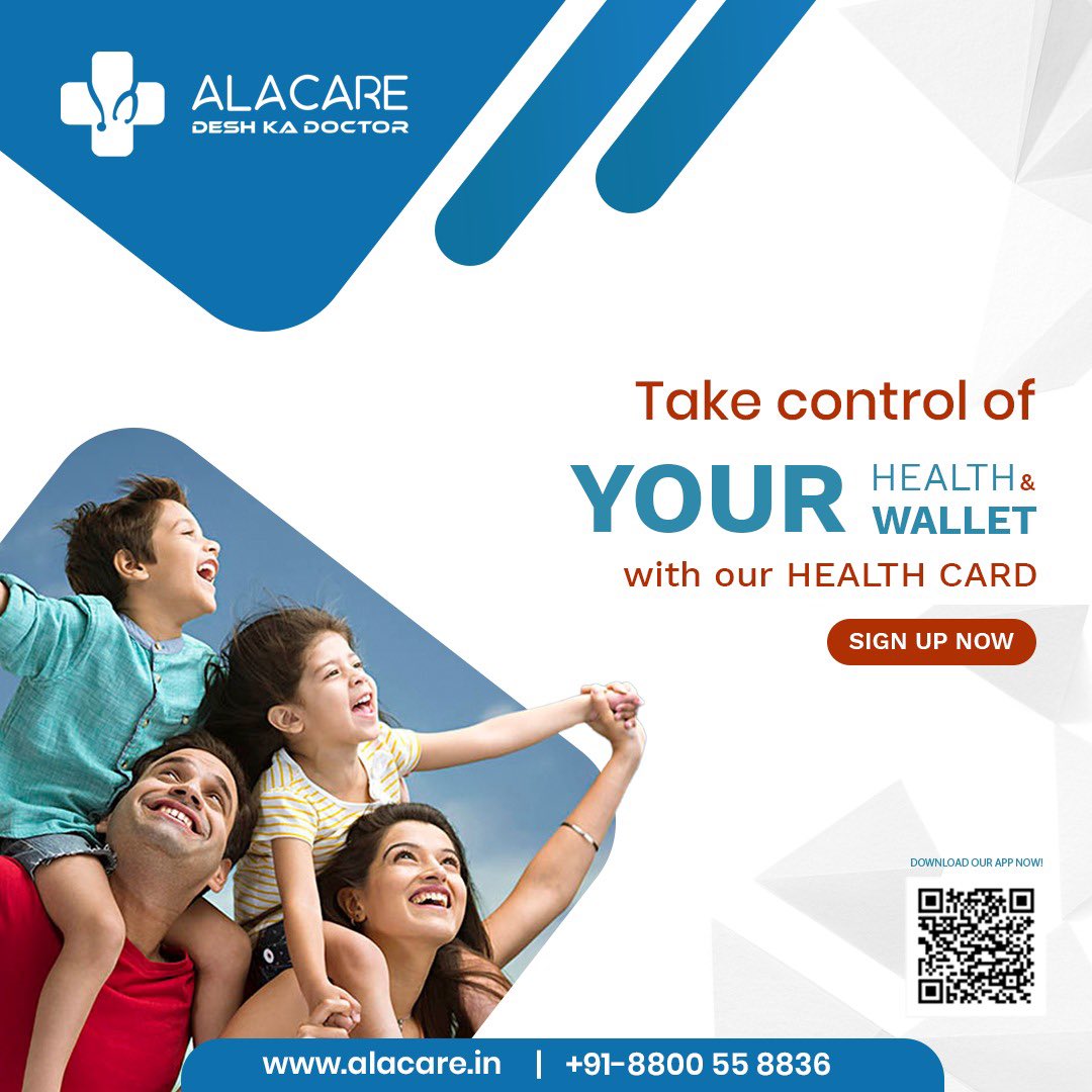 Take control of your health and your wallet with Ala Care’s health card.

#deshkadoctor #alacare #alacarehealthcard #technology #healthtech #startup #health #wallet #family #healthcontrol #walletcontrol #healthtech #healthcare #healthcard #downlodtheapp