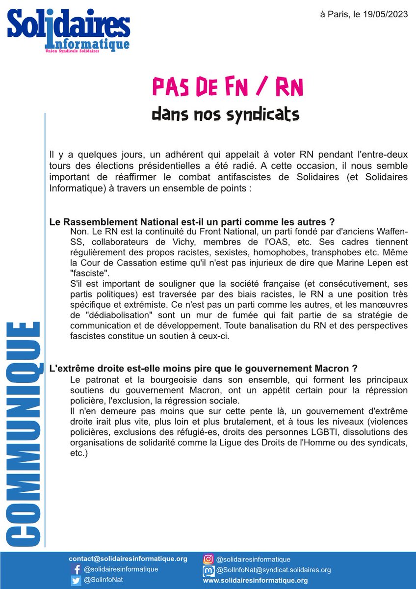 Solidaires Informatique ⏚ tweet media