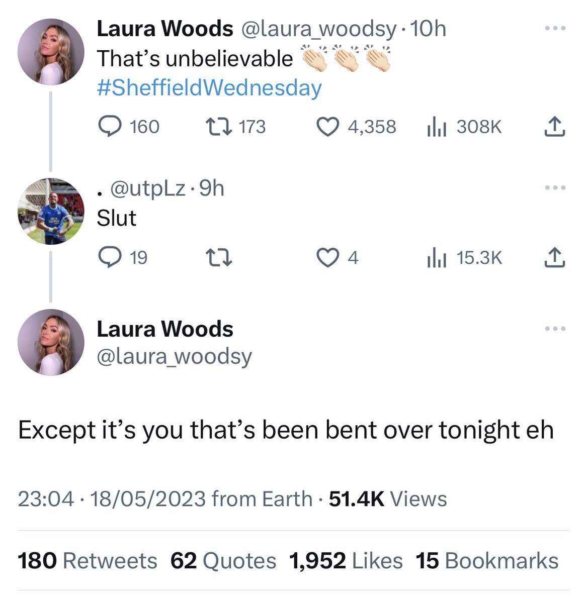 TheFLZone's tweet image. The second best comeback in the last 24 hours 😳

@laura_woodsy 👏